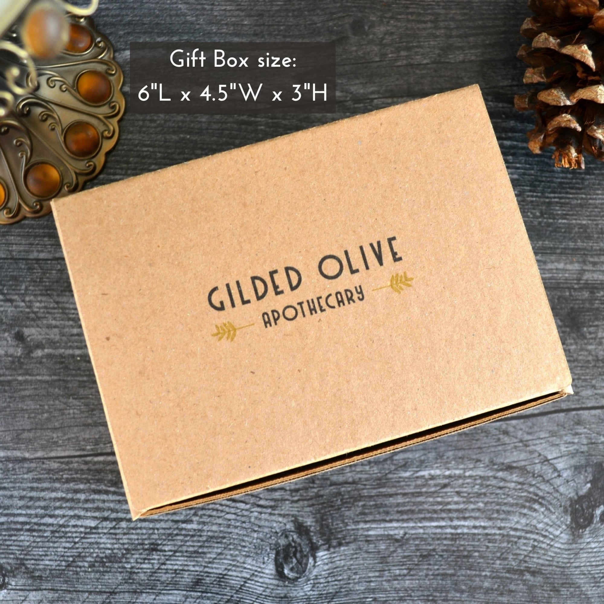Gilded Olive Apothecary Gift Box Dimensions