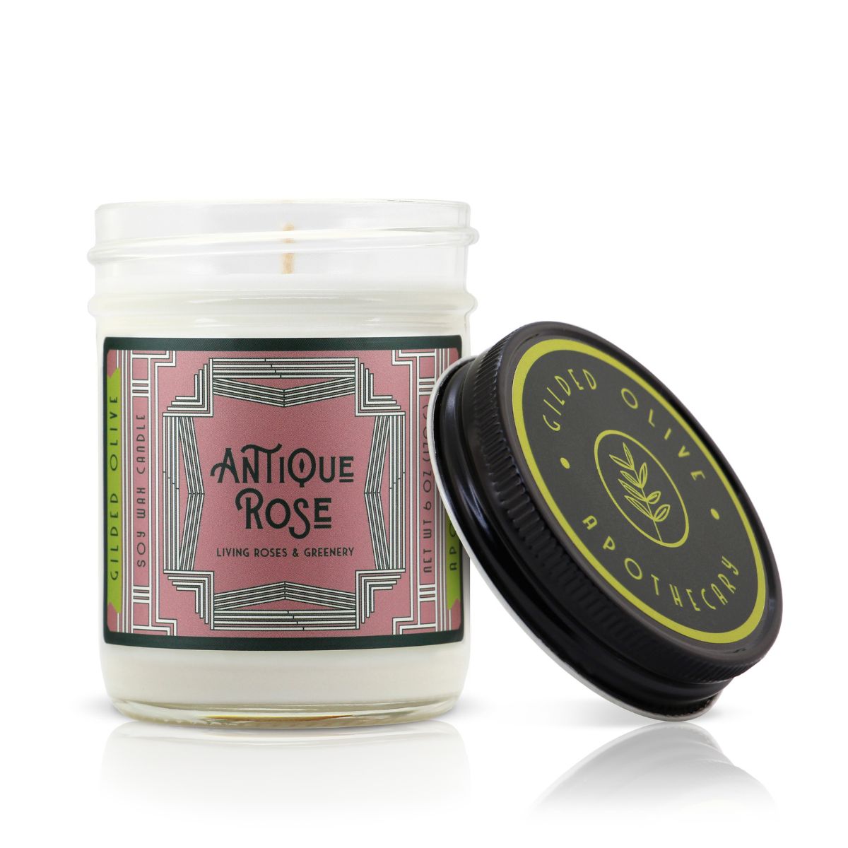 Antique Rose Soy Candle 8 oz jar