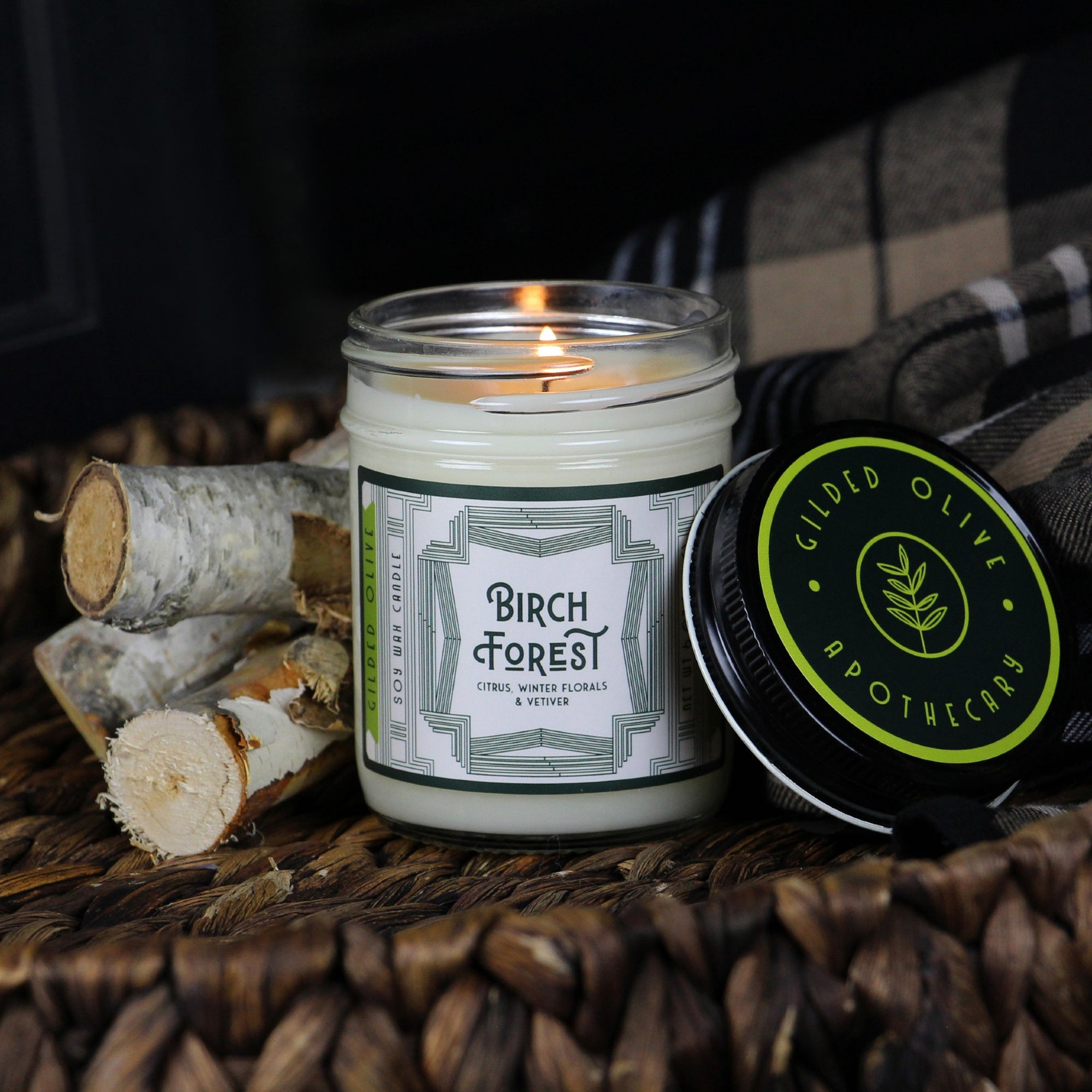 Birch Forest Soy Wax Candle 8 oz jar