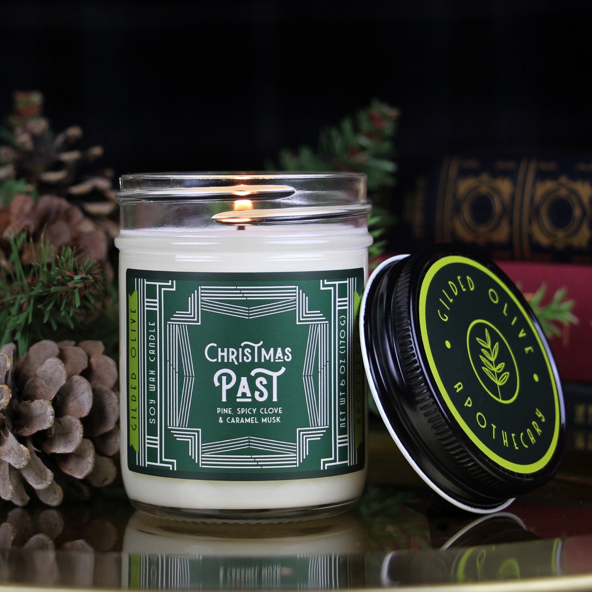 Christmas Past soy wax candle, 8 oz jar
