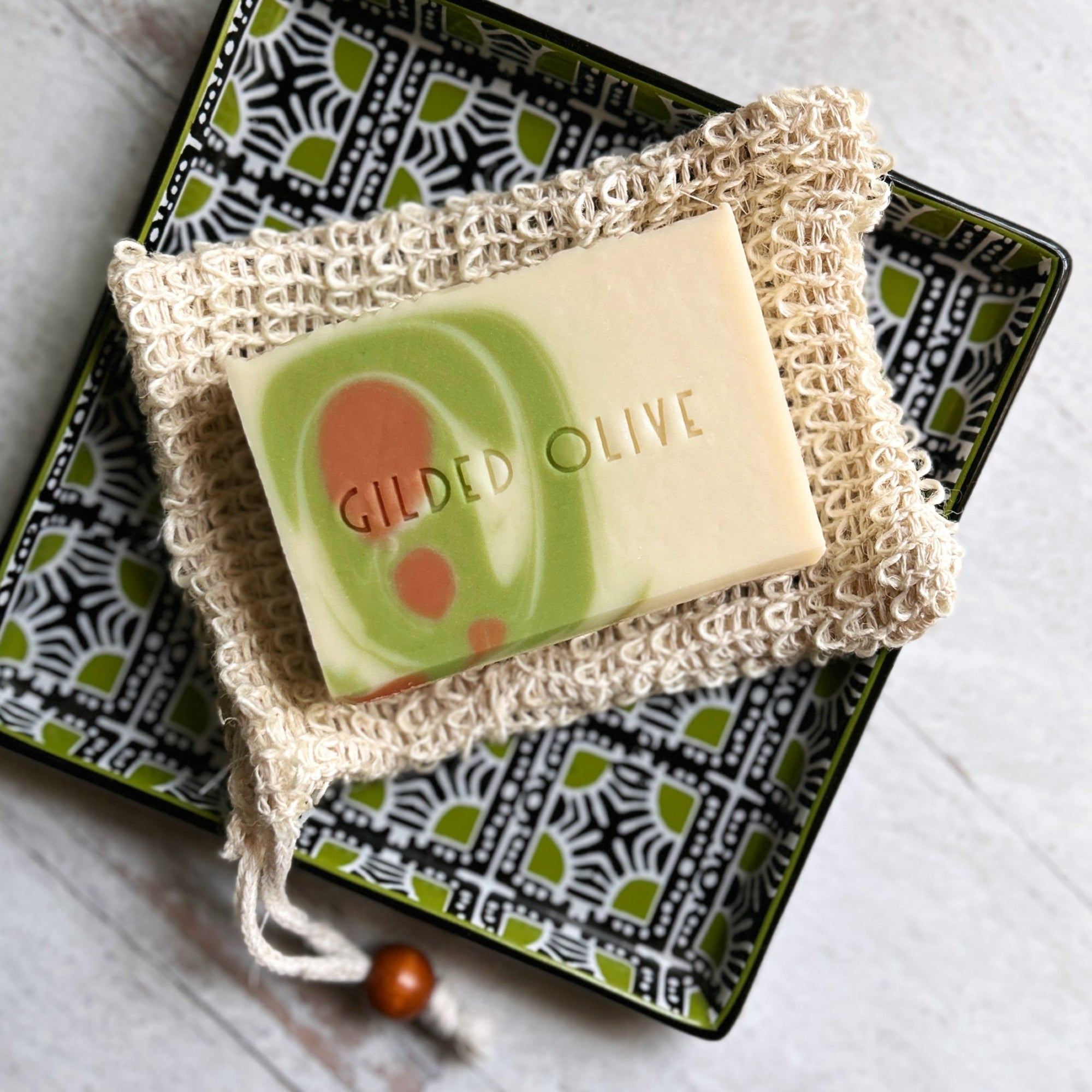 Olivia Soap Bar with Sisal Soap Saver Net