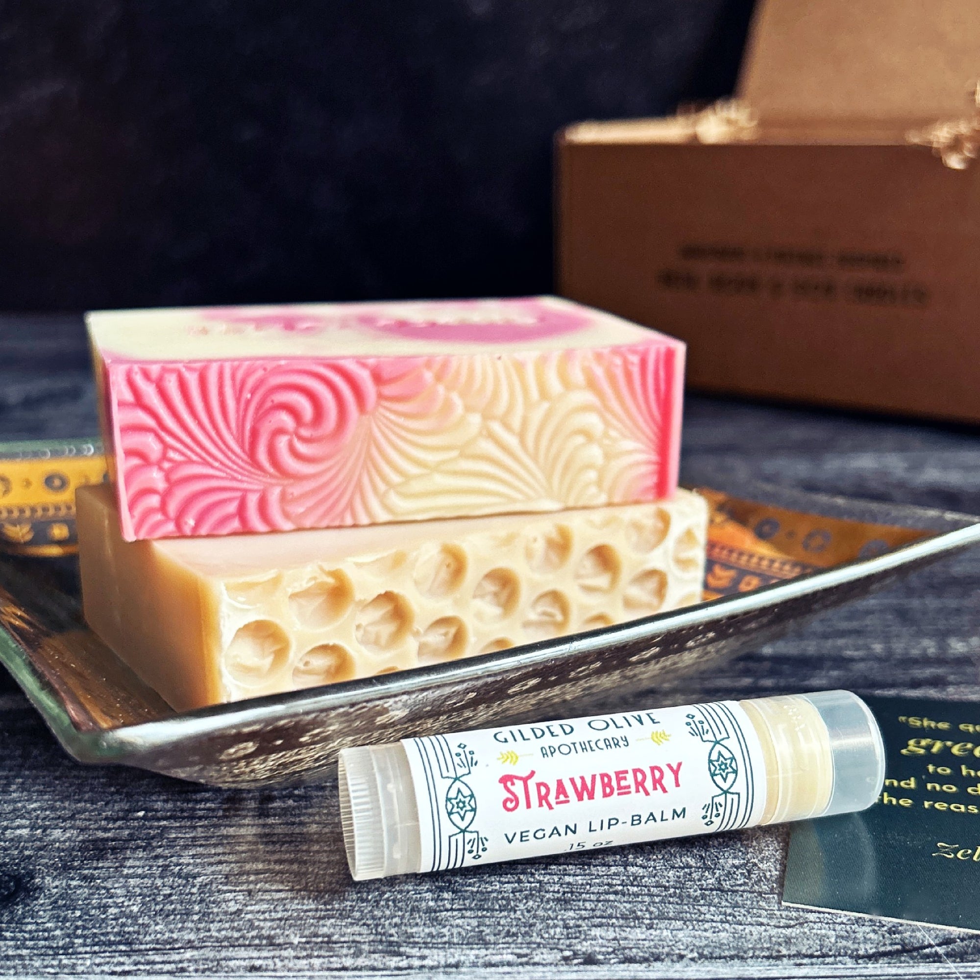 Strawberries & Cream Soap and Lip Balm Valentine's Day Gift Set