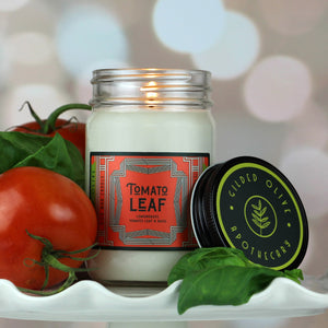 Tomato Leaf Soy Wax Candle 12 oz jar