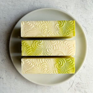 White Gardenia Soaps on a white dish