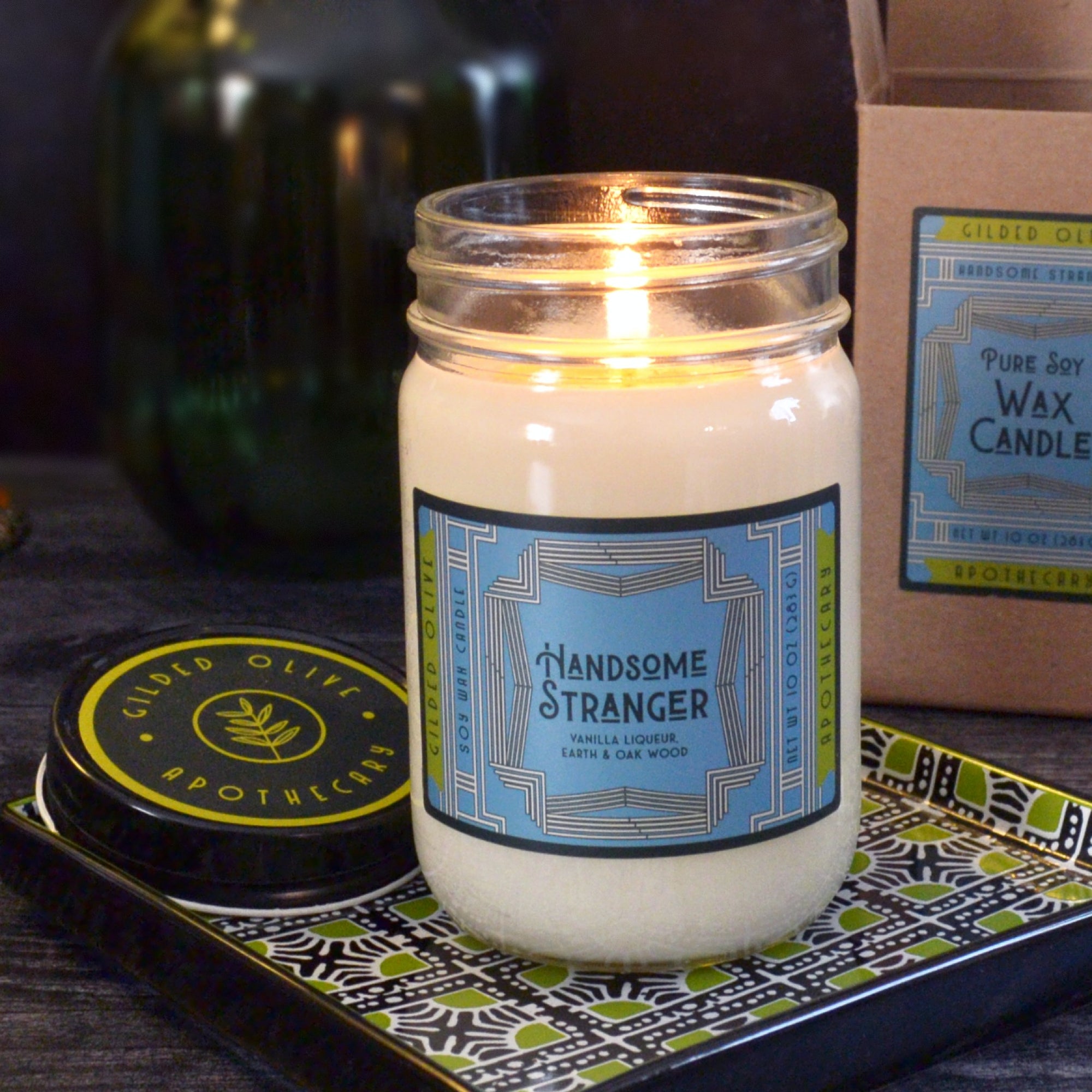Handsome Stranger Vanilla & Oak Soy Wax Candle | Gilded Olive Apothecary