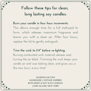 Candle Care Tips | Gilded Olive Apothecary