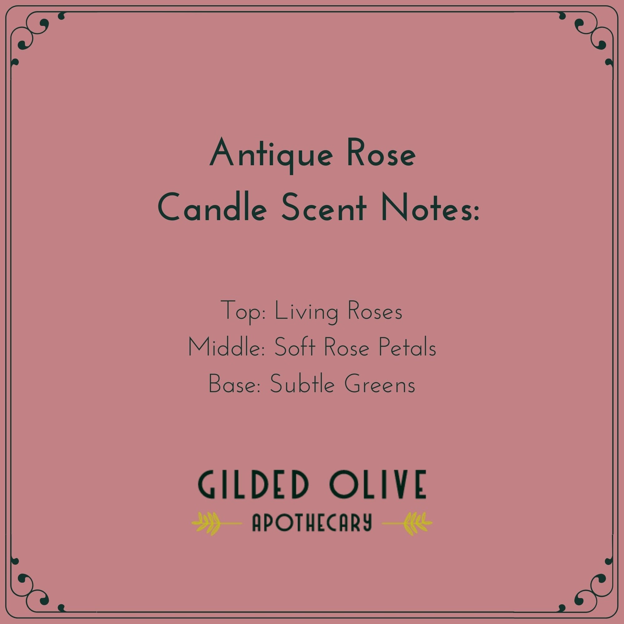 Old Roses With Scent Antique Rose Soy Wax Candle - Gilded Olive Apothecary