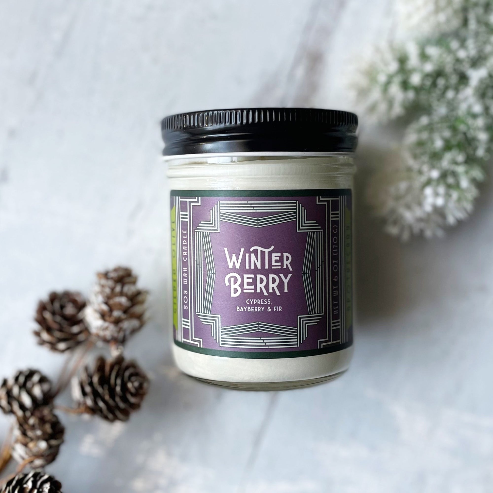 Winter Berry 8 oz Soy Wax Candle | Gilded Olive Apothecary