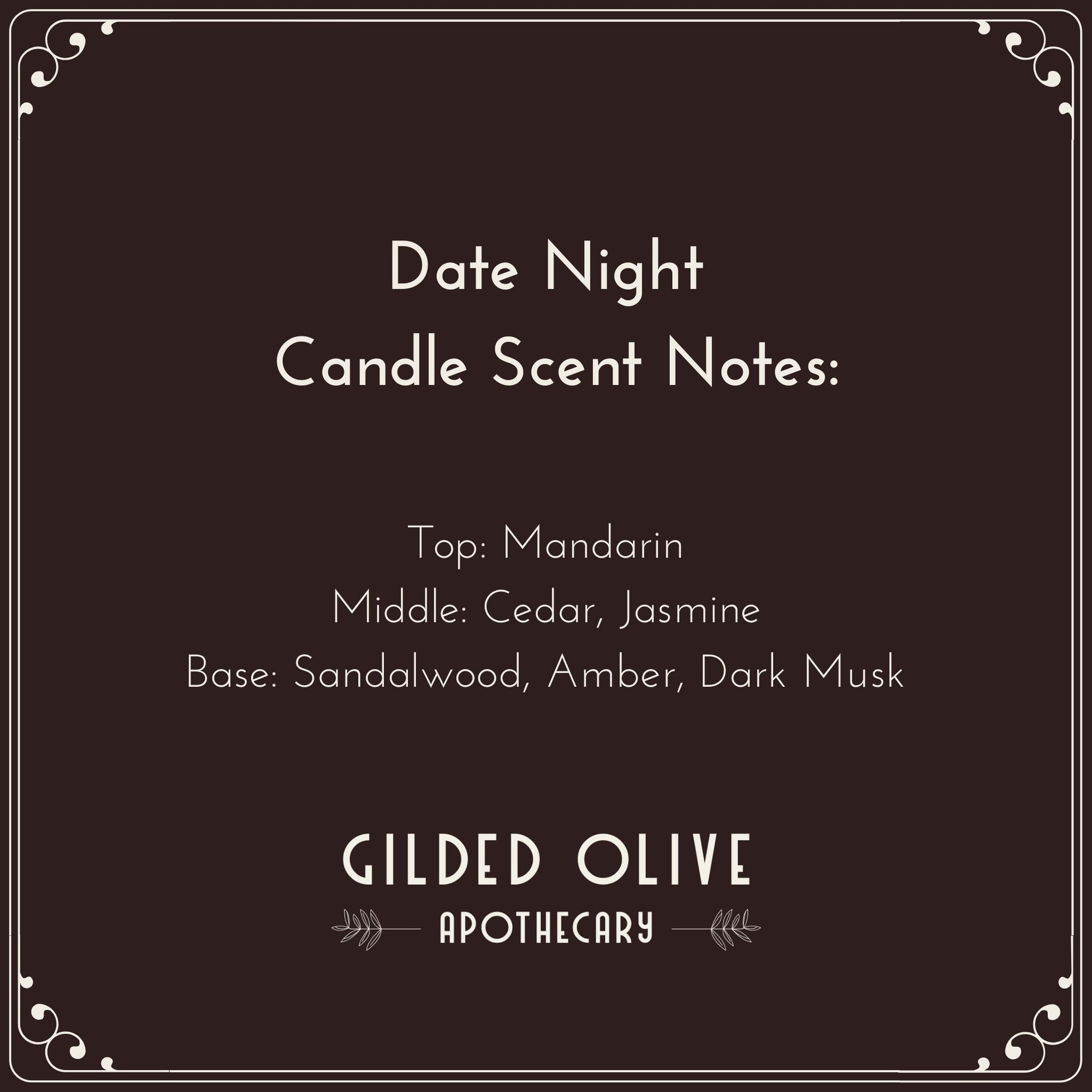 Date Night Soy Candle Scent Notes