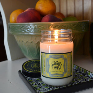 Citrus Twist Candle 12 oz Mason Jar | Gilded Olive Apothecary