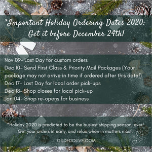 Shipping Date Deadlines Gilded Olive Apothecary