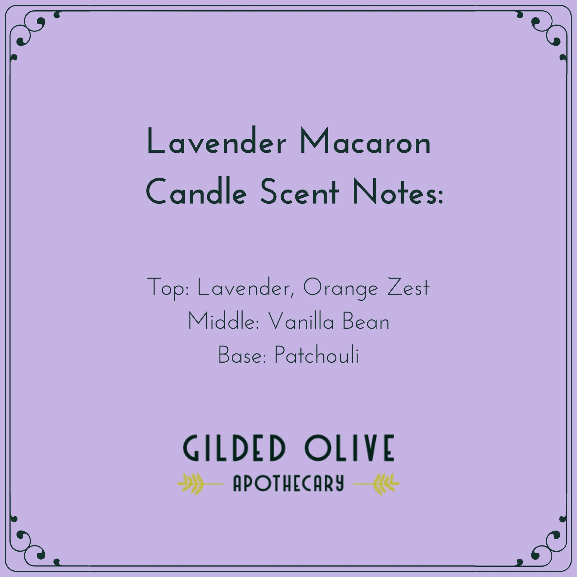 Lavender Macaron Candle Scent Notes