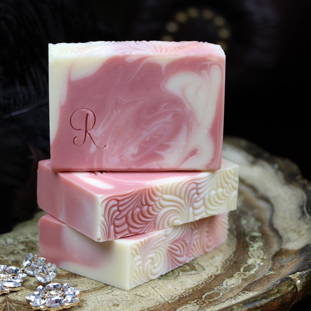Rose Handmade Soap, unpackaged