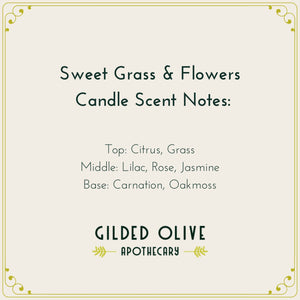 Sweet Grass & Florals Soy Candle Scent Notes