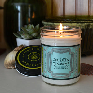 Sea Salt & Blossoms Soy Wax Candle 8 oz | Gilded Olive Apothecary