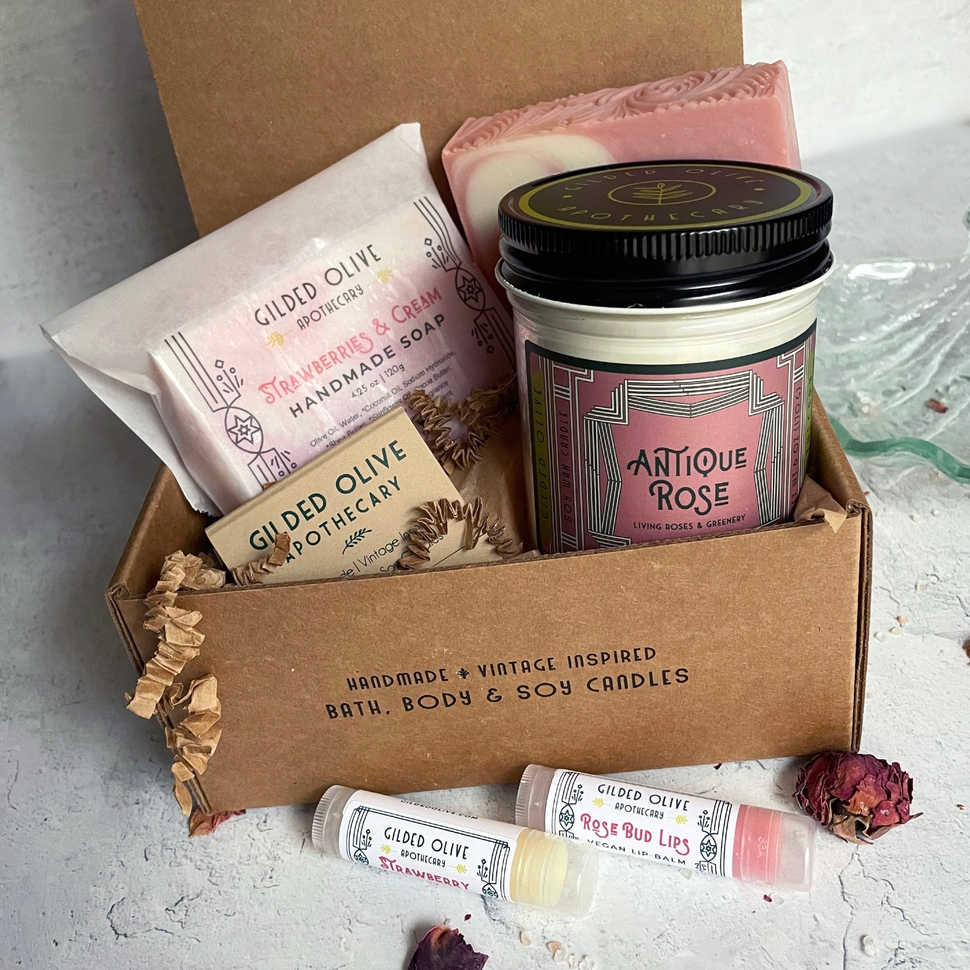 Strawberry & Rose Soap & Candle Gift Box